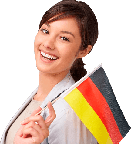 Девушка с флагом Германии